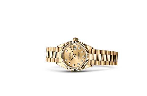 Lady-Datejust, Oyster, 28 mm, yellow gold Laying Down