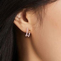 Personalized Jenna Enamel Huggie Earrings