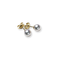 Mikimoto 18K Yellow Gold Pearl Stud Earrings