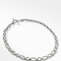 Cushion Link Necklace with Blue Sapphires
