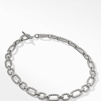 Cushion Link Necklace with Blue Sapphires