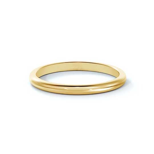 14K Yellow Gold Low Dome Wedding Band